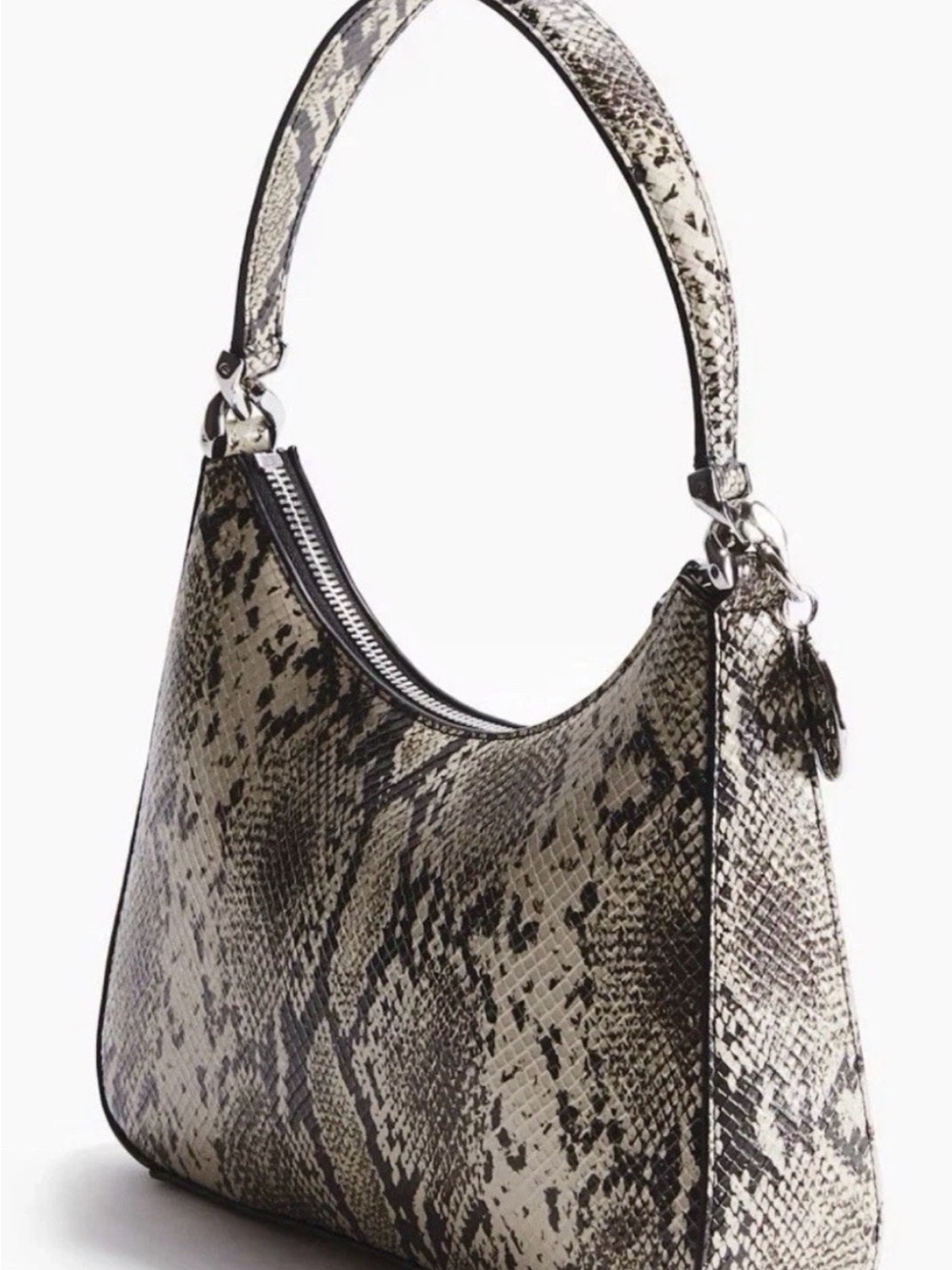 Stella McCartney Black and Beige Faux Snakeskin Shoulder Bag - Picture 5 of 5